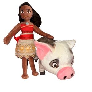 Moana-Inspired Plush Doll and Pua Pig Set 6” & 9” NEW